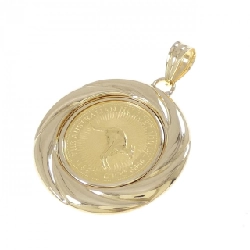 K18YG(枠) Đồng xu Mặt dây chuyền - Hàng hiệu Chính hãng 864847
