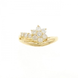 Nhẫn kim cương hoa K18YG 0.5CT 673409