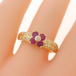 Nhẫn Ruby Hoa K18YG 0.50CT - Hàng hiệu Chính hãng 854946
