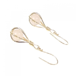 K18YG Bông tai đá hồng - Hàng hiệu Chính hãng 867968