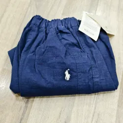 🤴Bé trai 5-6y dưới 22kg Combo Áo Polo giả sơ mi caro + Quần dài xanh navy  956991