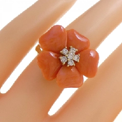 Nhẫn hoa san hô K18YG - Hàng hiệu Authentic 853596