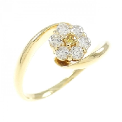 Nhẫn kim cương K18YG hoa 0.030CT