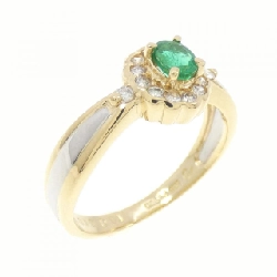 Nhẫn Emerald K18YG/PT 0.19CT - Hàng hiệu Chính hãng