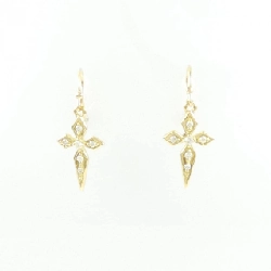 K18YG Bông tai kim cương 0.12CT - Hàng hiệu Chính hãng