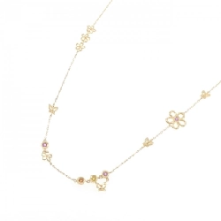 K18YG Hoa × Bướm Đá Màu Dây Chuyền - Hàng hiệu Chính hãng 863418