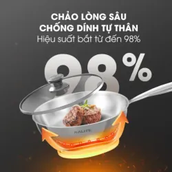 Chảo inox 304 lòng sâu Kalite KWP2501 chống dính chống xước 572278