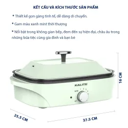 Nồi lẩu nướng đa năng Kalite KL-663 phù hợp cho gia đình 933328