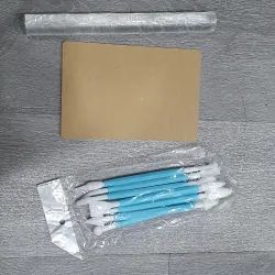 Bộ tạo hình đất sét 8 món, thanh lăn, mica thẳng