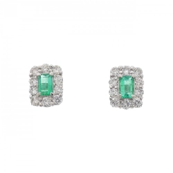 PT900 Bông tai Ngọc lục bảo 0.20CT - Hàng hiệu Chính hãng