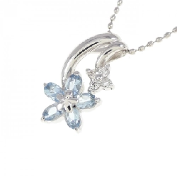 K18WG Hoa Aquamarine Dây Chuyền - Hàng hiệu Chính hãng 860728