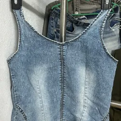 Áo dây hoạ tiết jean phong cách độc đáo 553319