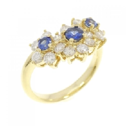 Nhẫn Sapphire Hoa K18YG 0.37CT