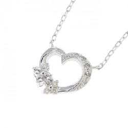 K18WG Mặt Dây Chuyền Hình Tim × Hoa Đá Màu - Hàng hiệu Chính Hãng 856802