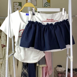 Set áo thun croptop mix chân váy 471091