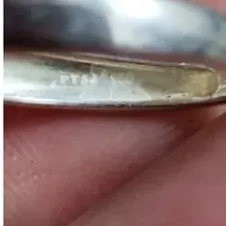 Nhẫn bạc phối đá xanh và trắng kiểu độc lạ đã qua sử dụng 573430