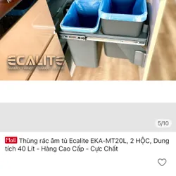 Thùng rác âm tủ Ecalite EKA-MT20L, 2 HỘC, Dung tích 40 Lít - Hàng Cao Cấp - Cực Chất 706666