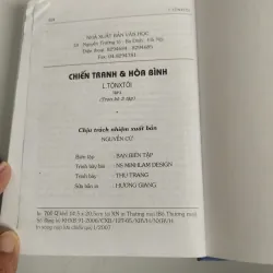 Chiến Tranh và Hòa Bình trọn bộ 3 tập in 700 cuốn 2007 999741