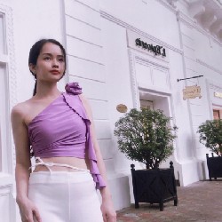 Áo bèo nhún Shein size S màu Tím trendy chính hãng như mới 23882