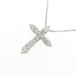 K18WG Dây chuyền kim cương hình chữ thập - Hàng hiệu Authentic 863703