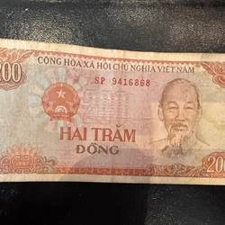 TIỀN 200đ, 1987 | SERIES SP 9416868 ( LỘC PHÁT 6868) | SỐ ĐẸP PHONG THỦY TÀI LỘC | GOOD