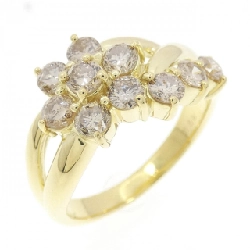 Nhẫn kim cương hoa K18YG 0.98CT - Hàng hiệu Authentic