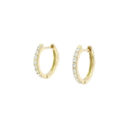 K18YG Bông tai kim cương 0.20CT - Hàng hiệu Chính hãng