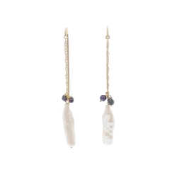 K18YG Bông tai ngọc trai nước ngọt - Hàng hiệu Chính hãng