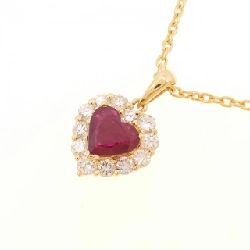 Dây chuyền ruby hình trái tim 750YG/K18YG - Hàng hiệu Authentic 859540