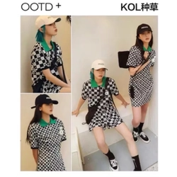 Đầm thun cổ polo 379551