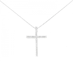 K18WG Dây chuyền kim cương chéo 0.50CT - Hàng hiệu Chính hãng