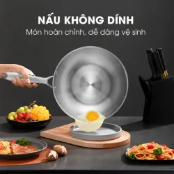 Chảo inox Kalite 🍲 lòng sâu – thích hợp xào, rán, nấu canh, kho thịt 708421