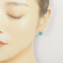 K18YG Bông tai hình trái tim ngọc turquois - Hàng hiệu Chính hãng 870475