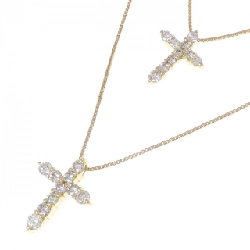 K18YG Dây chuyền kim cương chéo 0.2CT - Hàng hiệu Chính hãng 857743