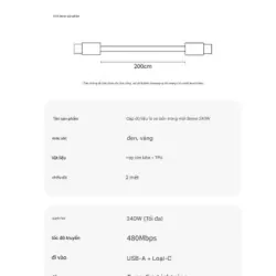Cáp xạc lò xo siêu nhanh 240W 4 cổng in 1 1009206