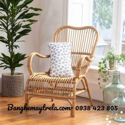 Ghế mây tự nhiên lưng cao kèm tay vịn 479525