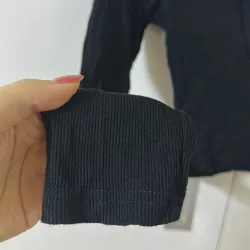 Áo thun tăm croptop phối cổ sơ mi 971002