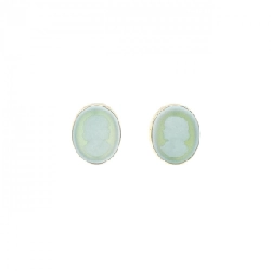 K18YG Bông tai Meno Cammeo - Hàng hiệu Chính hãng