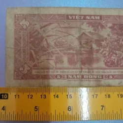 Tờ tiền 5 Đồng - Ngân hàng QGVN số series 759055 748753