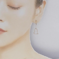 K18PG Bông tai hình trái tim kim cương 0.24CT - Hàng hiệu Chính hãng 874526