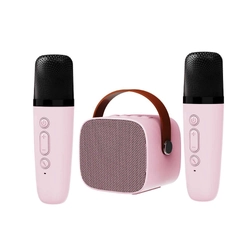 Bộ Loa Bluetooth kèm 02 Micro không dây Karaoke Mini K1 hồng