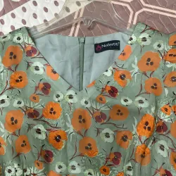 Váy voan hoa xoè dài qua gối 990037