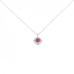 Dây chuyền ruby PT950/PT900 0.25CT - Hàng hiệu Chính hãng