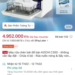 Máy rửa chén bát để bàn KOCHI C300 - Không cần lắp đặt - Rửa nước nóng & Sấy nóng diệt   797771