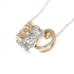 Dây chuyền kim cương hoa K18WG/K18PG 0.02CT - Hàng hiệu Authentic 860016