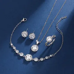 Bộ trang sức đính Moissanite 2ct siêu sáng 593743