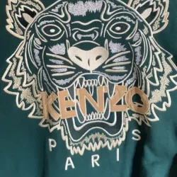 Áo sweatshirt Kenzo màu xanh lá đậm thêu đầu hổ 757897