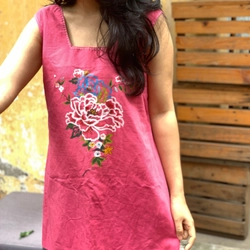 Váy linen bột used còn mới lắm vẽ tay thiết kế  465815