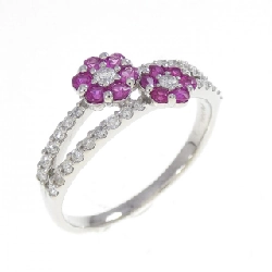 Nhẫn Ruby Hoa PT900 0.33CT - Hàng hiệu Chính hãng