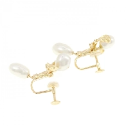 K18YG Lá trắng ngọc trai bông tai - Hàng hiệu Authentic 878648